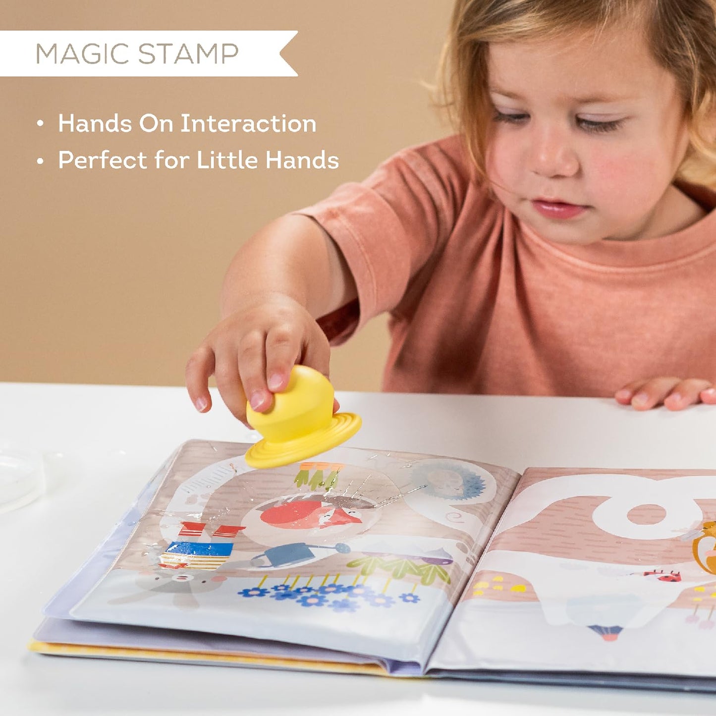 Taf Toys water reveal pad with Magic Stamp Interactive Reusable Water-Reveal Activity book for Toddlers 18 month, Non-Toxic & Quick-Drying Baby water