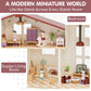 Lehoo Castle Wooden Dollhouse for Girls, Realistic Doll House with 5 Rooms & 38 Accessories, DIY Pretend Play Dream Dollhouse with Doll and Furniture