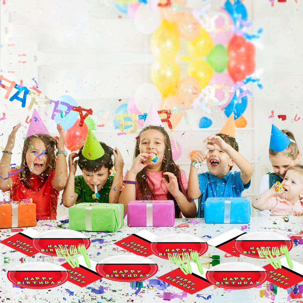 40Pcs Party Tableware Set - 20 Plates and 20 Napkins for Birthday Theme Party Design