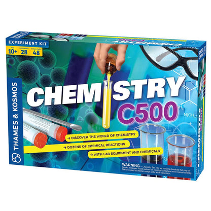 Thames & Kosmos Chemistry Chem C500 Science Kit with 28 Guided Experiments 48 Page Science Guide Parents’ Choice Silver Award Winner, 13.1" L x 2.6" W