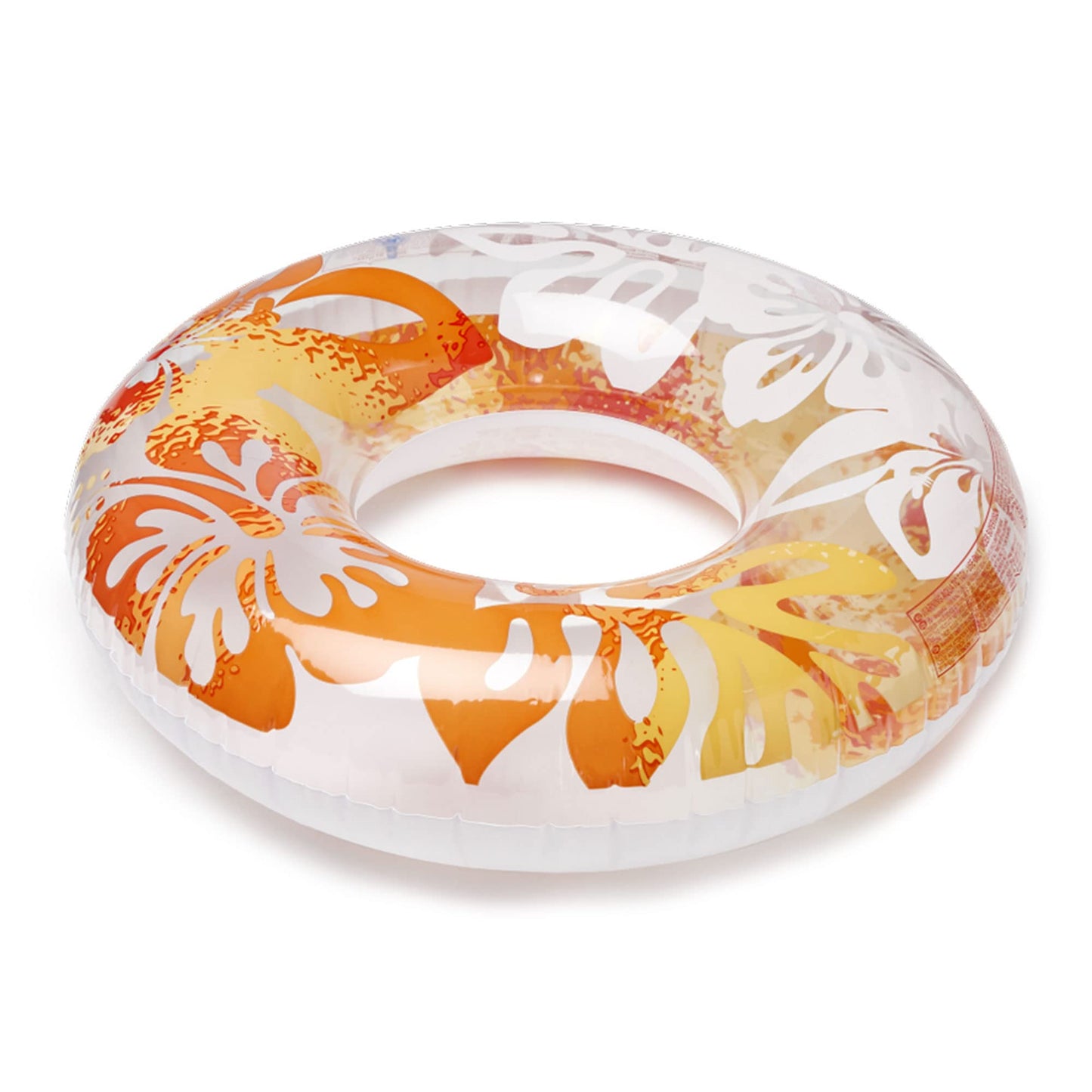 INTEX 59251EP Clear Tropical Inflatable Tube: Floral Graphic Design - 36" Diameter - 132lb Weight Capacity - One Tube - Color May Vary