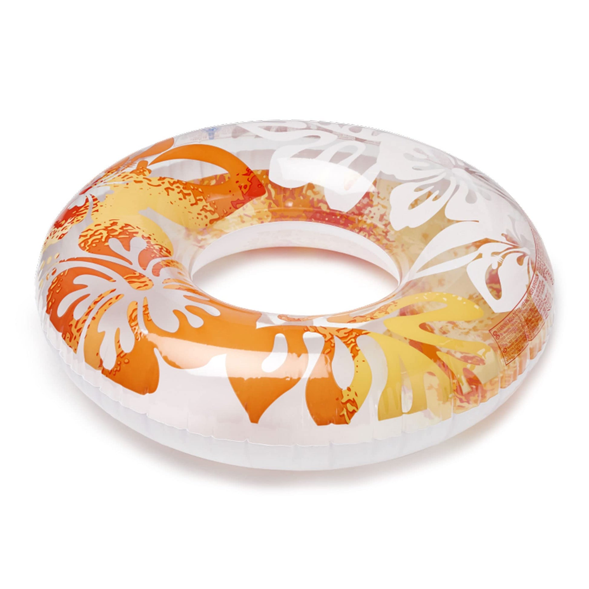 INTEX 59251EP Clear Tropical Inflatable Tube: Floral Graphic Design - 36" Diameter - 132lb Weight Capacity - One Tube - Color May Vary