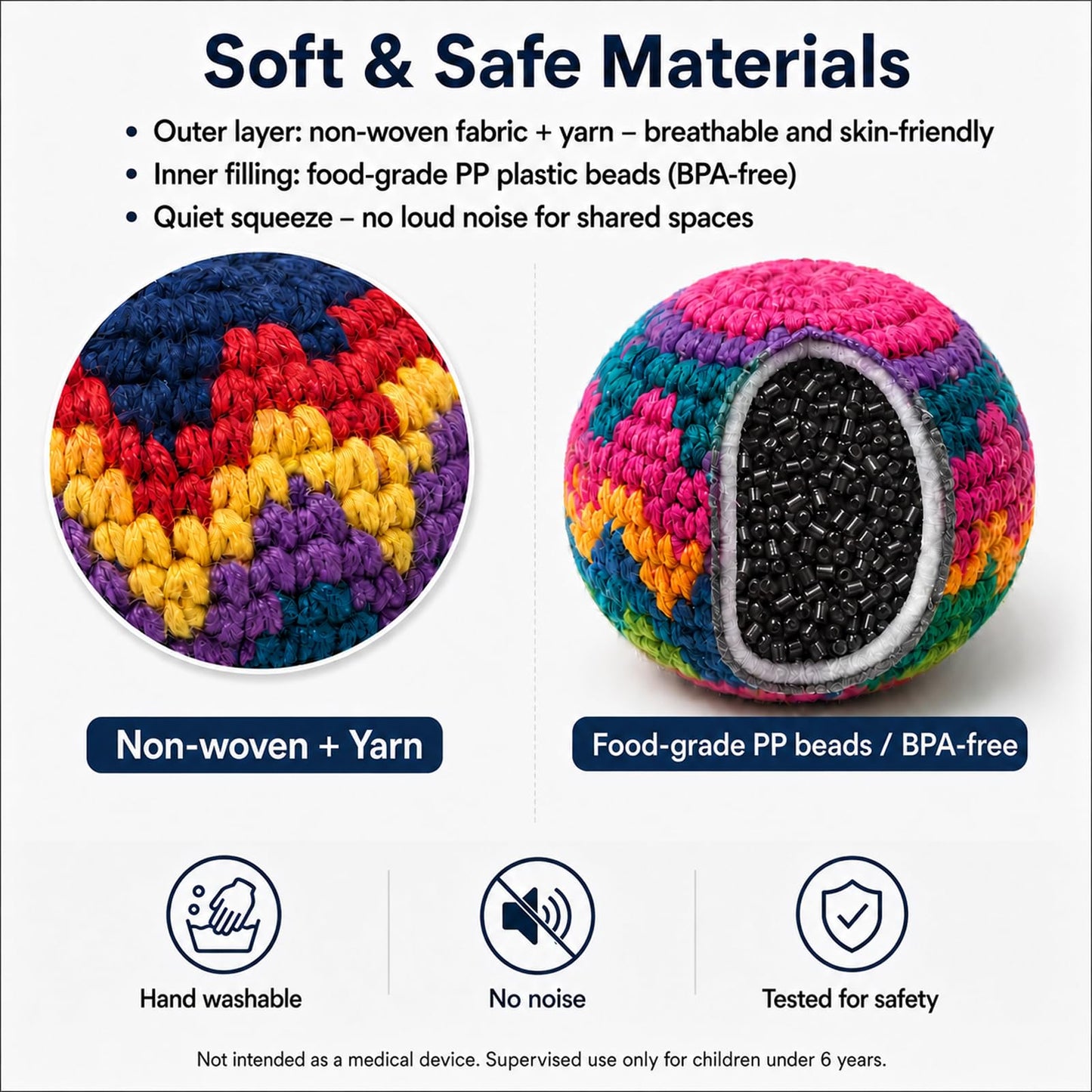 Burdvmd Trttvre 3 Pack Crochet Footbags Hacky Kick Sack Balls Random Colors