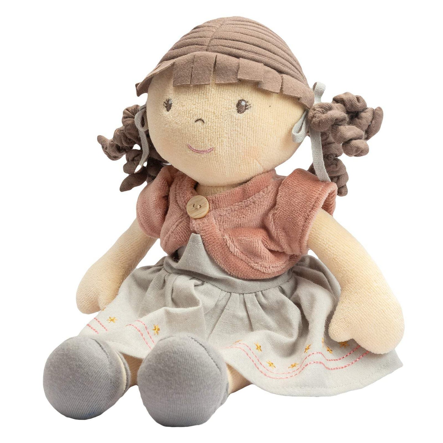 Tikiri Toys Bonikka Rose - Organic Doll with Brown Hair