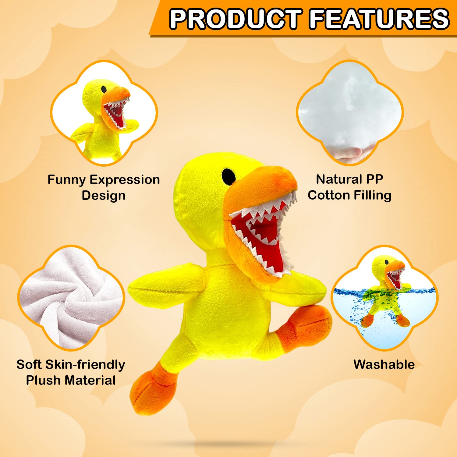 TwCare Yellow Plush Toy for Kids Adults, Playing with Family, Soft Stuffed Animal Plushie Toys, Plushies Birthday Thanksgiving Christmas Festival