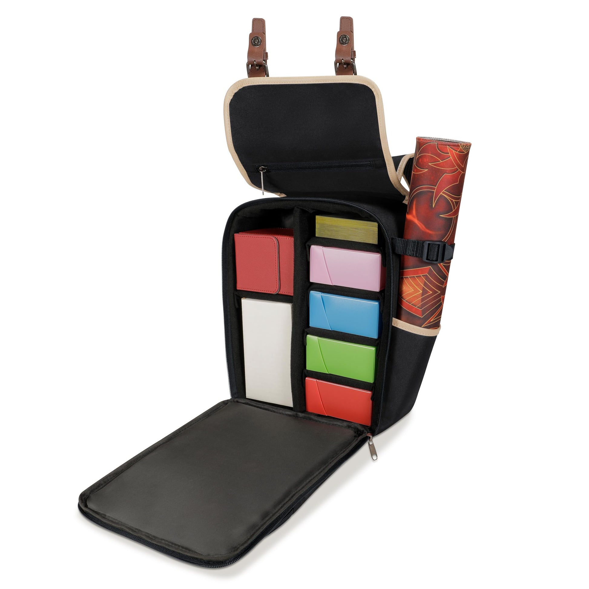 ENHANCE Designer Edition Compact MTG Backpack with Customizable Interior Fits Magic the Gathering, Lorcana & more - Accessory Pocket for Dice Bags
