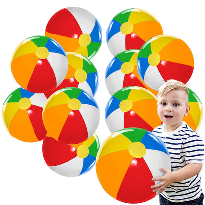 18'' Beach Balls for Kids: Inflatable Pool Ball Bulk Party Favors (12 Pack)