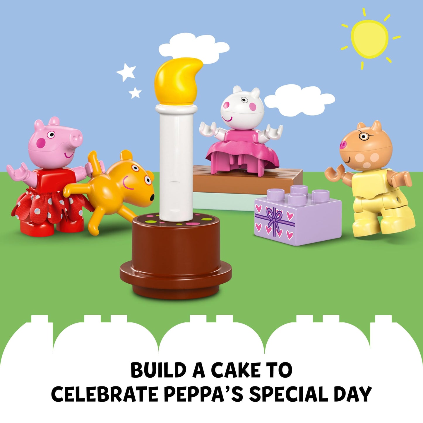 LEGO DUPLO Peppa Pig Birthday House Playset with 3 Animal Figures, Educational Toy for 2 Year Olds, Buildable Dollhouse for Creative Role Play, Peppa