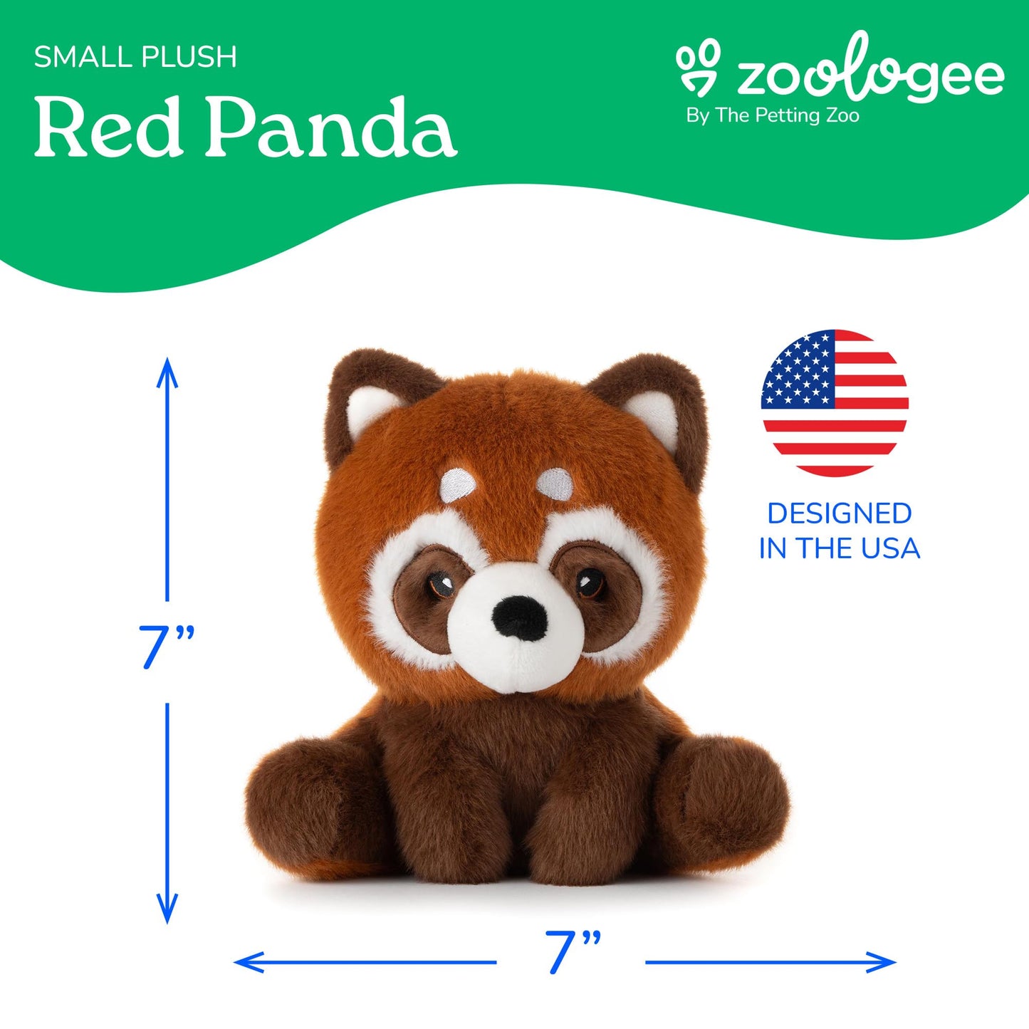 The Petting Zoo Red Panda Stuffed Animal Plushie, Gifts for Kids, Snugletz Zoologee Plush Toy, 7 in