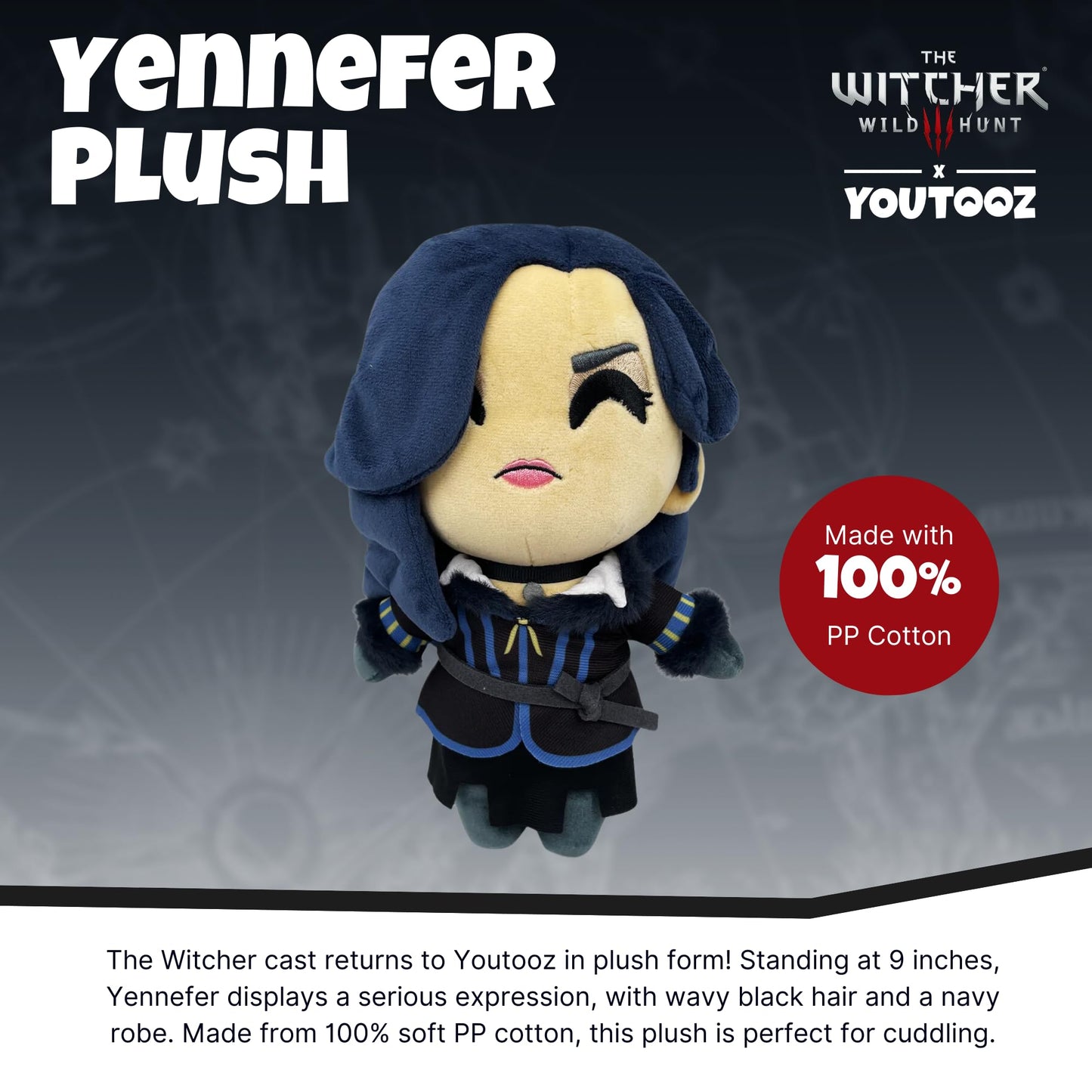 Youtooz The Witcher Yennefer 9" Plush, Collectible Yennefer from The Witcher Plush Collection