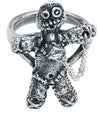 Women's Alchemy England Voodoo Doll with Stick Pin Gothic Spells Pewter Ring Size 11