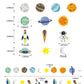 Galaxy Solar System Hanging Garland, Astronauts Rockets Stars Decorations
