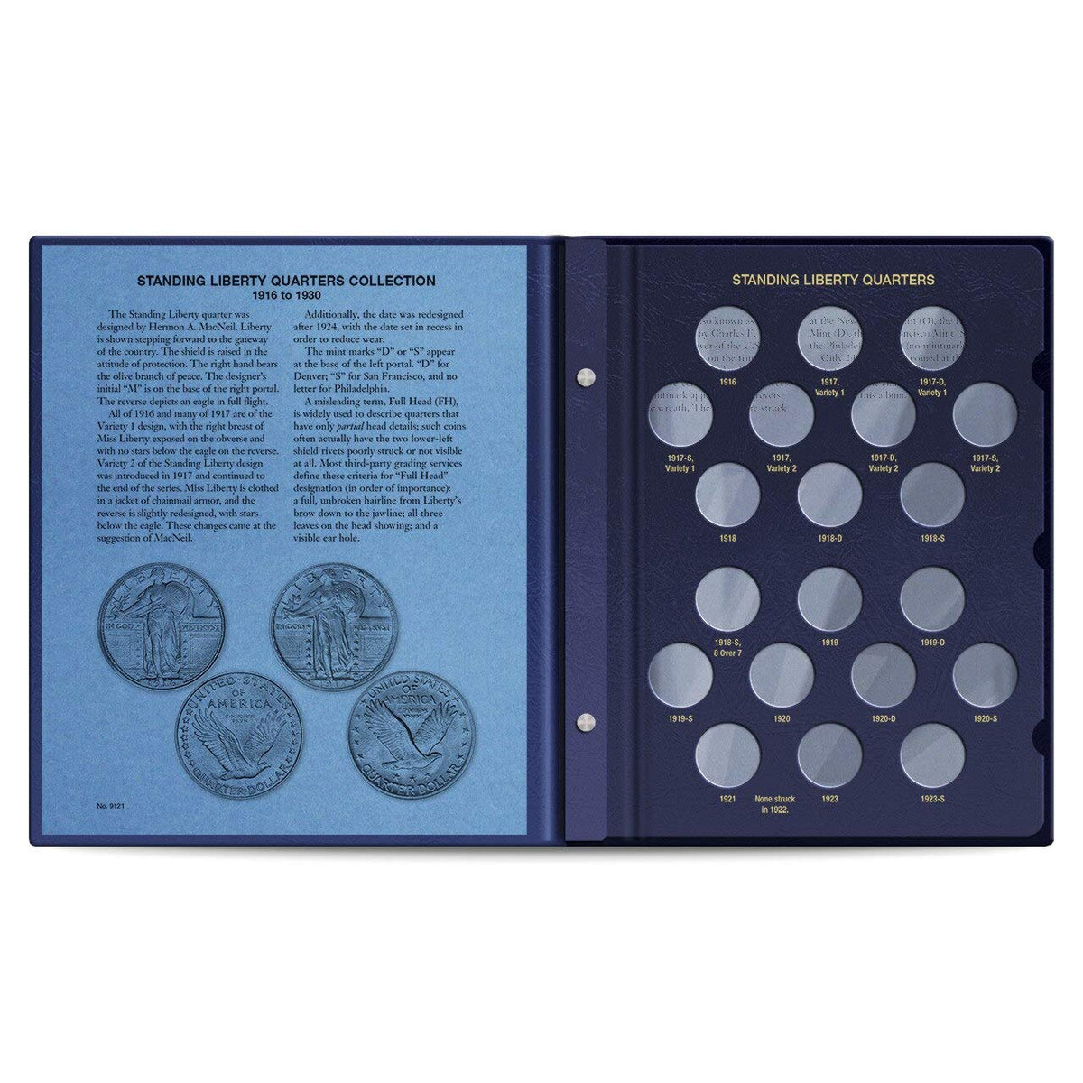 Whitman US Standing Liberty Quarter Coin Album 1916 - 1930 #9121