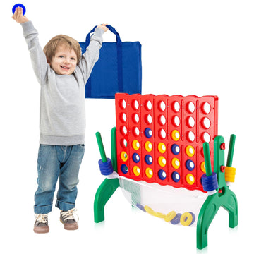 Qrooper 1.9 Feet Giant 4 in A Row Game, Jumbo 4-to-Score Connect Game Set for Kids & Adults Outdoor Yard, Lawn & Indoor Floor Play, Family Game Night