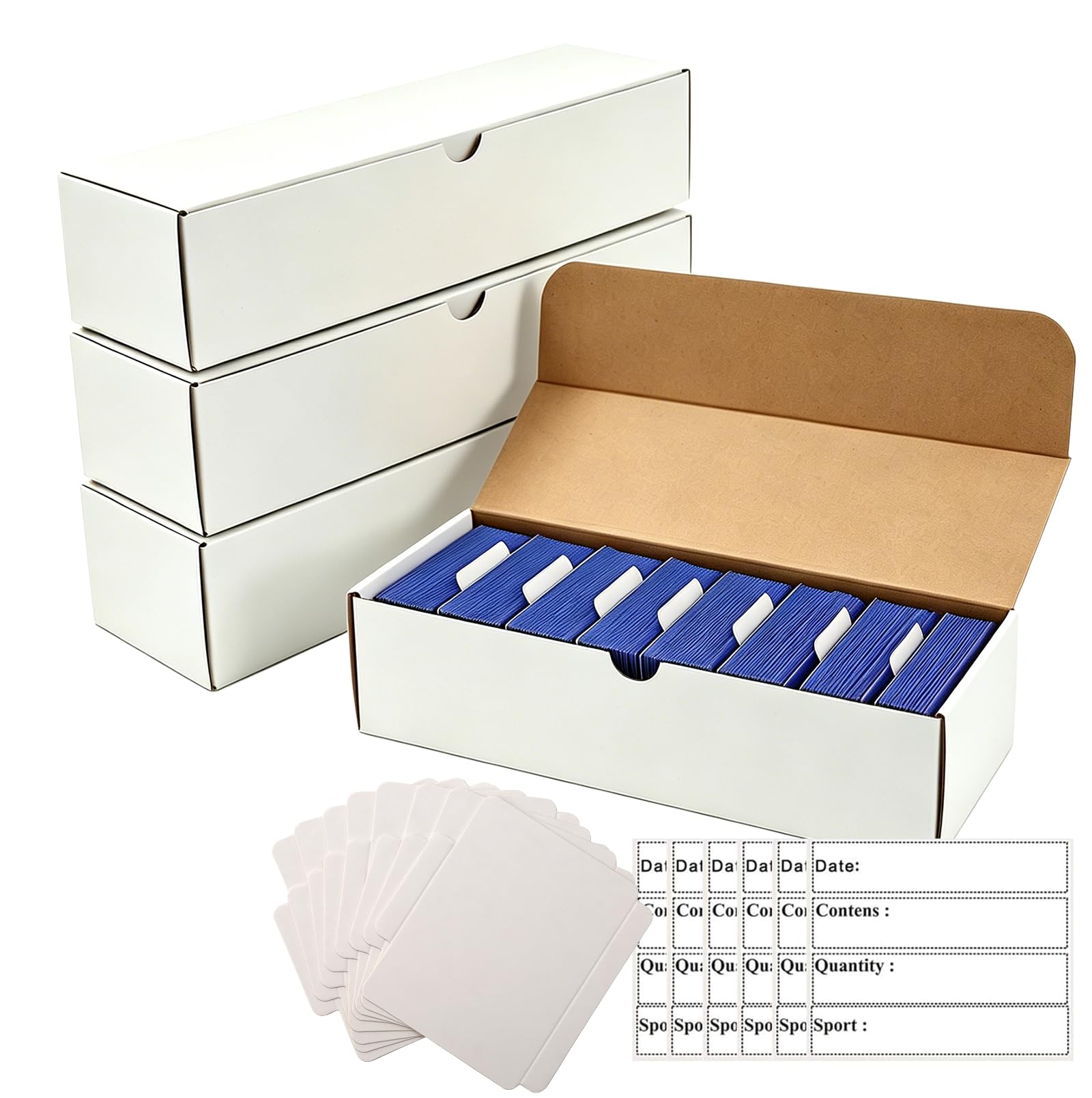 4 Pack Trading Card Storage Box,3200 Count Bulk Box Card Toploader Storage