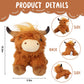 Tubistar 11.5" Highland Cow Stuffed Animal?Soft and Fluffy Highland Cow Stuffed Animal, Best Gift for Kids & Girls Halloween, Christmas or Birthday