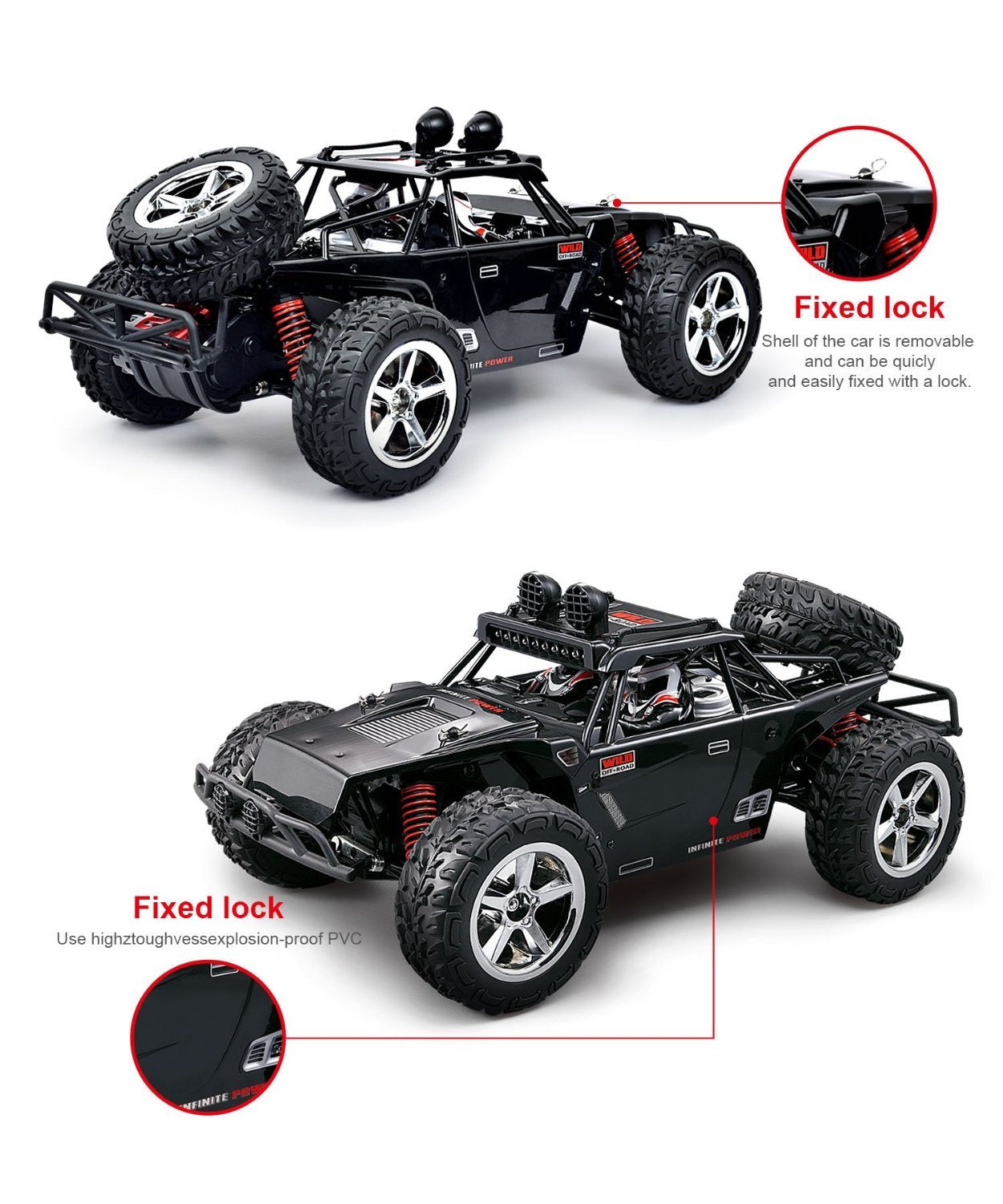 FMTStore 1:12 Scale RC CAR Desert Buggy High Speed 30MPH+ 4x4 Fast Race Cars RTR Racing 4WD Electric Power 2.4GHz Radio Remote Control Off Road Truck