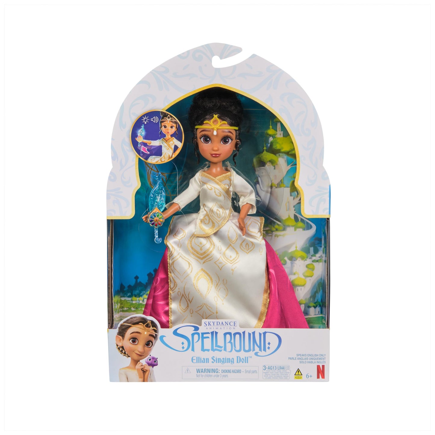 Spellbound, Singing Ellian 9.5-inch Doll with 3 Songs, Sounds & Lights, 3 Doll Accessories, from the Netflix Movie, Kids Toys for Girls & Boys Ages 6+