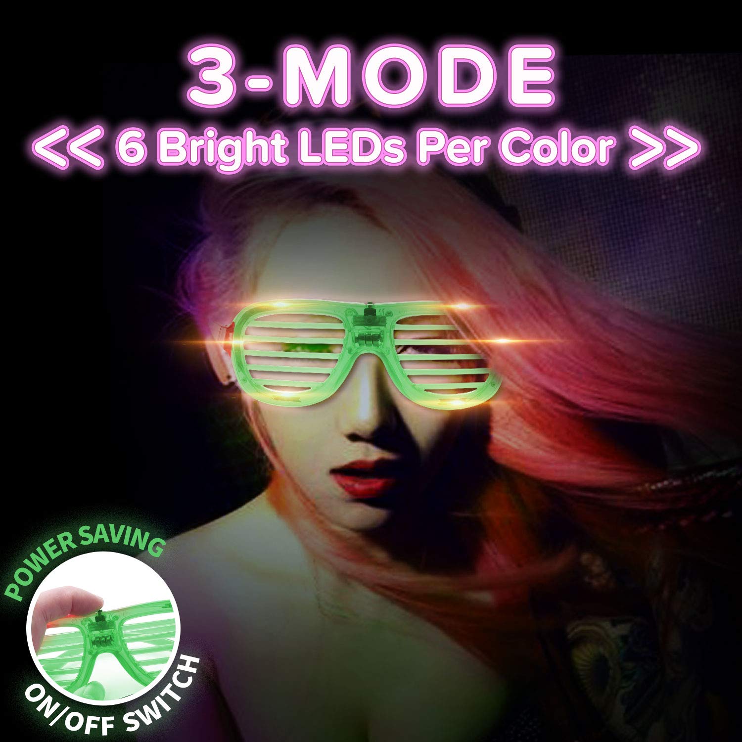 M.best 4 Pack LED Glasses 4 Colors Light Up Glasses Glow In The Dark Party Supplies Favor for Kids Adult Birthday,Raves,Halloween,Christmas, New Year