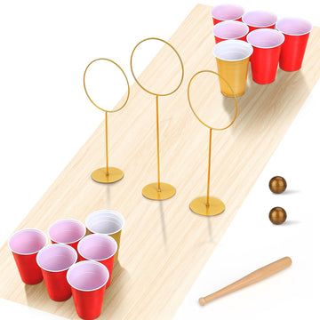 XEFINAL Party Beverage Pong Game Set with 3 PCS Large Goal Posts for Indoor Outdoor Party Cup Pong Throwing Game for Wizard Theme Party House Parties