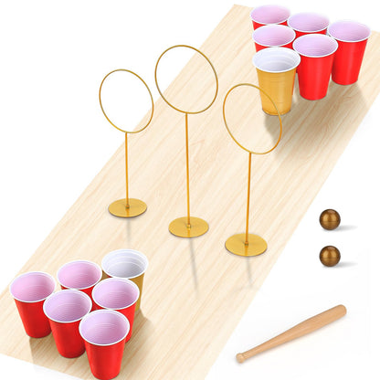 XEFINAL Party Beverage Pong Game Set with 3 PCS Large Goal Posts for Indoor Outdoor Party Cup Pong Throwing Game for Wizard Theme Party House Parties