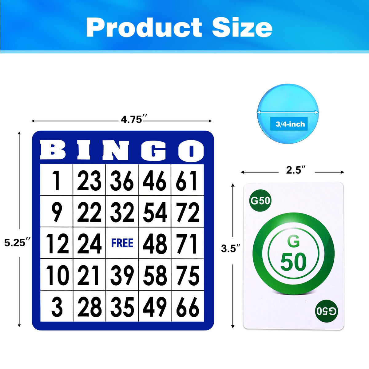 GSE Complete Bingo Game Set with 50 Cards, 500 Chips, Calling Cards Deck