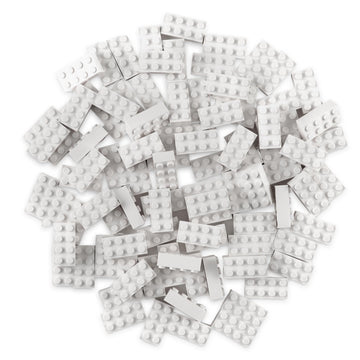Strictly Briks Classic Bricks Starter Kit - Creative Building Blocks Set - Stackable White 2x4 Kids Blocks - Compatible with Major Brick Brands - 96