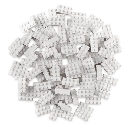 Strictly Briks Classic Bricks Starter Kit - Creative Building Blocks Set - Stackable White 2x4 Kids Blocks - Compatible with Major Brick Brands - 96