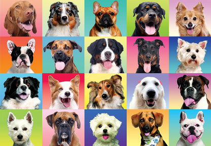 JOYIN 300 pcs Multicolor Dog Puzzles, Jigsaw Puzzle for Kids and Adults(27.6" x 19.7"), Puppy Theme Puzzles for Toddlers, Collection Gift Home Art