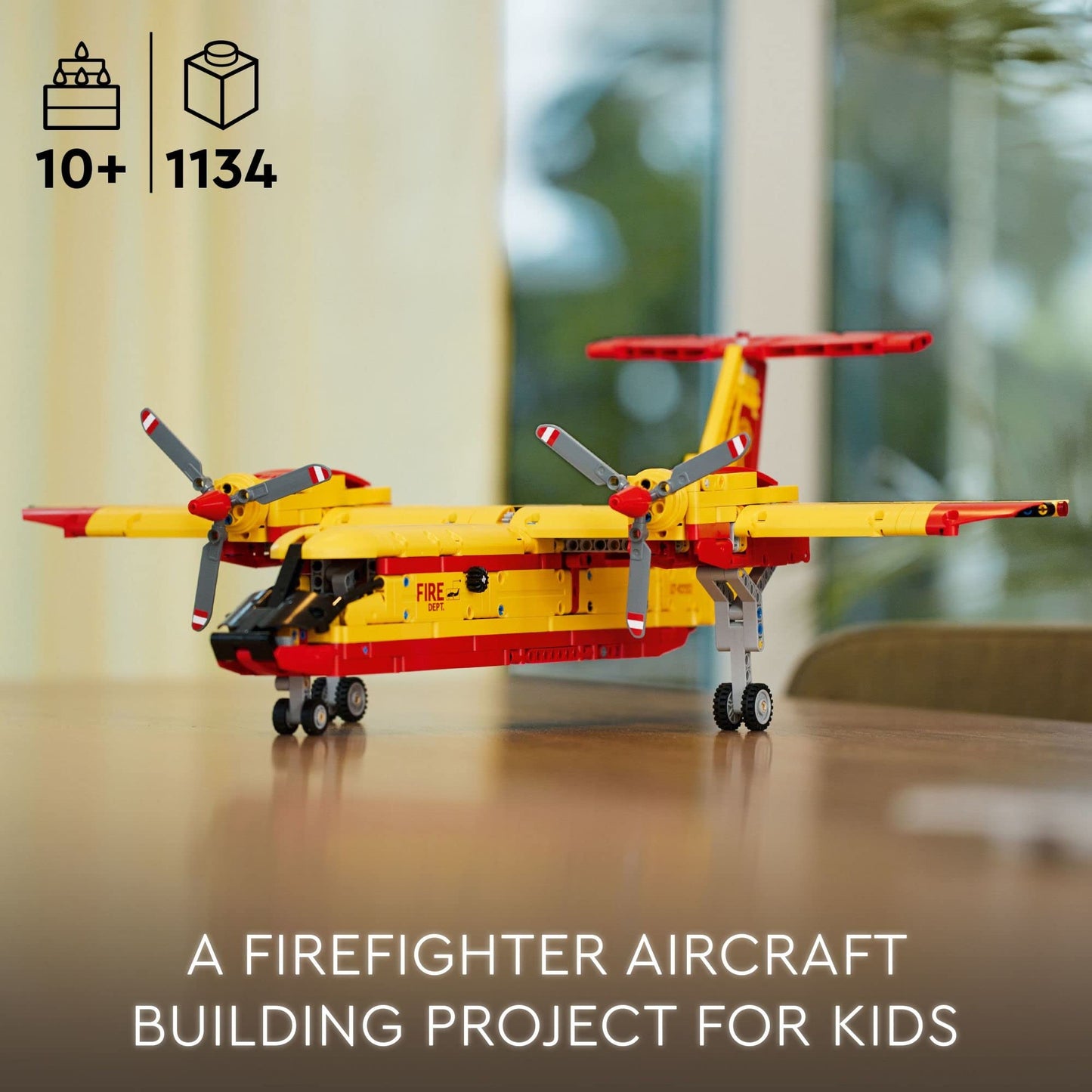 LEGO Technic Firefighter Aircraft Building Toy, Model Airplane Set 42152, with Authentic Fire Rescue Details, Engineering Fire Plane Fun for Boys,