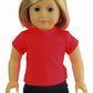 American Fashion World Doll T-Shirt 3 Pack, 18-inch, Red White Black