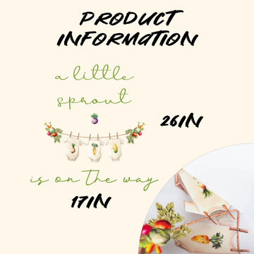 Upfirst A Little Sprout is On The Way Baby Shower Decal - Locally Grown Fruit Theme Baby Shower Supplies Sticker,Vegetables Sign Balloon Arch Decor