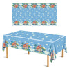 POAKYPA Blue Birthday Party Supplies, 3 Pack Rectangle Plastic Tablecloth, 54 in x 108 in, Waterproof PE Material, Dog Themed Table Cover for Pet