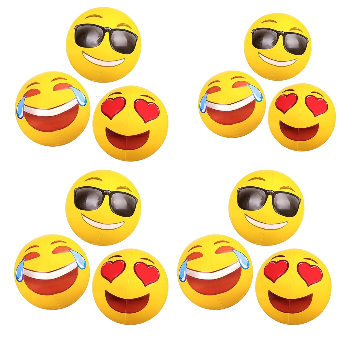 Coconut Float Emoji Beach Ball 12 Pack, 18" Inflatable Beach Balls