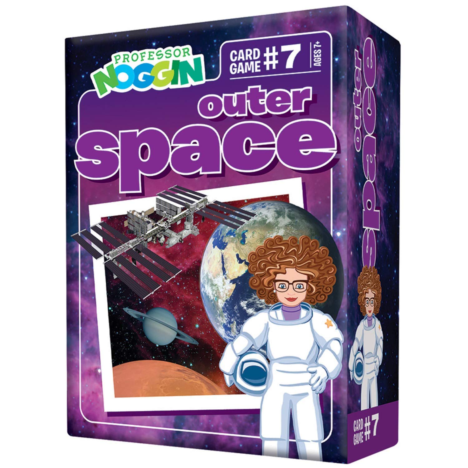 Outset Media Professor Noggin's Outer Space Trivia Card Game - an Educational Based Card Game for Kids - Trivia, True or False, and Multiple Choice