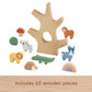 Fisher-Price Preschool Toy Wooden Balance Tree, 10 Wood Pieces for Stacking Developmental Play for Kids Ages 3+ Years