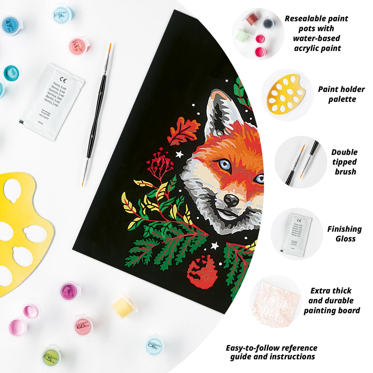 Ravensburger CreArt Pixie Cold: Fox Paint by Numbers Kit for Adults - 23511 - Painting Arts and Crafts for Ages 12 and Up