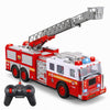 Liberty Imports RC Fire Truck - Big Remote Control Toy Fire Truck - 14" Rescue Fire Engine with Flashing Lights and Siren Sounds, Extendable Rescue