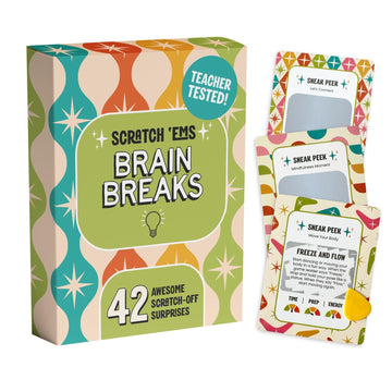 Scratch 'Ems Brain Breaks Scratch Off Cards for Classroom (42 Cards) | Fun Scratch Cards for Teachers & Students | Screen-Free Classroom Engagement