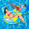 Double Pool Floats, Adult Pool Floats, mesh Bottom Pool raft, with Two Handle and Two Big Cup Holder, Great for Chilling in the Pool,Blue.