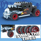 MEGA Construx Hot Wheels Monster Trucks Toy Car Building Set, Bone Shaker with 194 Pieces, 1 Micro Action Figure Driver, Red, Kids Age 5+ Years