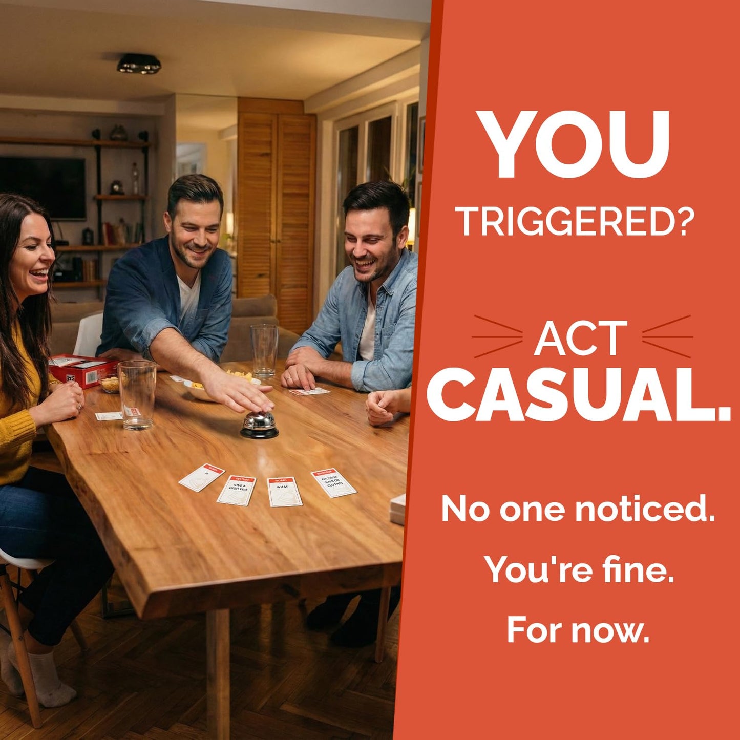 Tipsy Tonight Trigger Bell Party Game - Fast Reaction Buzzer Card Game for Adults & Groups | Ring The Bell Icebreaker Game for Game Night, Parties