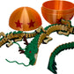17.5 Inch Articulating Shenron Dragon Toy and 7 Inch Junior Shenron Dragon Inside Surprise 4 Star Ball/Egg, Green, Gold, Orange, Red, Black, and Brown