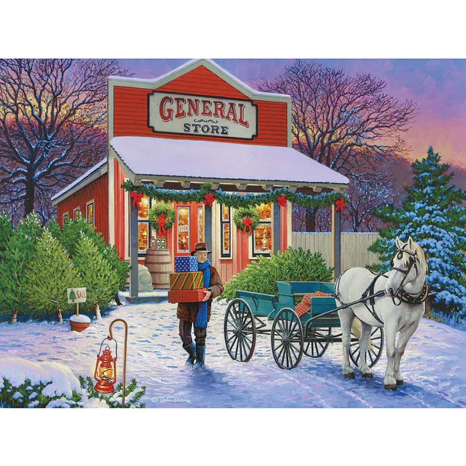 Bits and Pieces 200 Piece Puzzles for Adults - John Sloane 3-Pack - 200 Extra Large Pieces 15" x 19" Jigsaw Puzzles, Rustic Country Americana, No 2