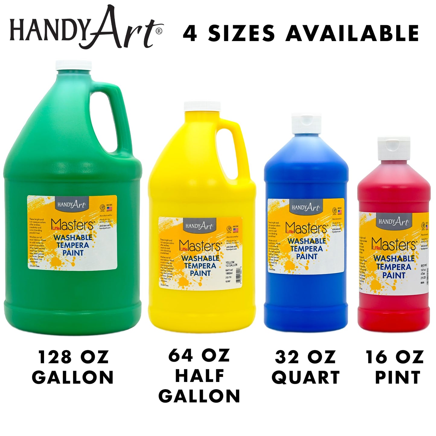 Handy Art Little Masters Washable Tempera Paint, Light Blue, 16 oz Bottle