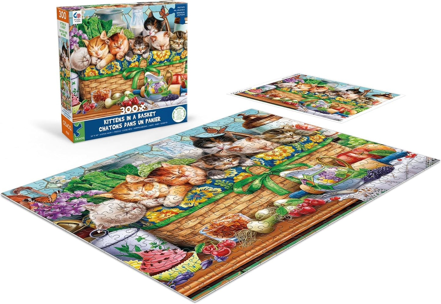 Ceaco - Kittens in a Basket - 300 Piece Jigsaw Puzzle for Adults
