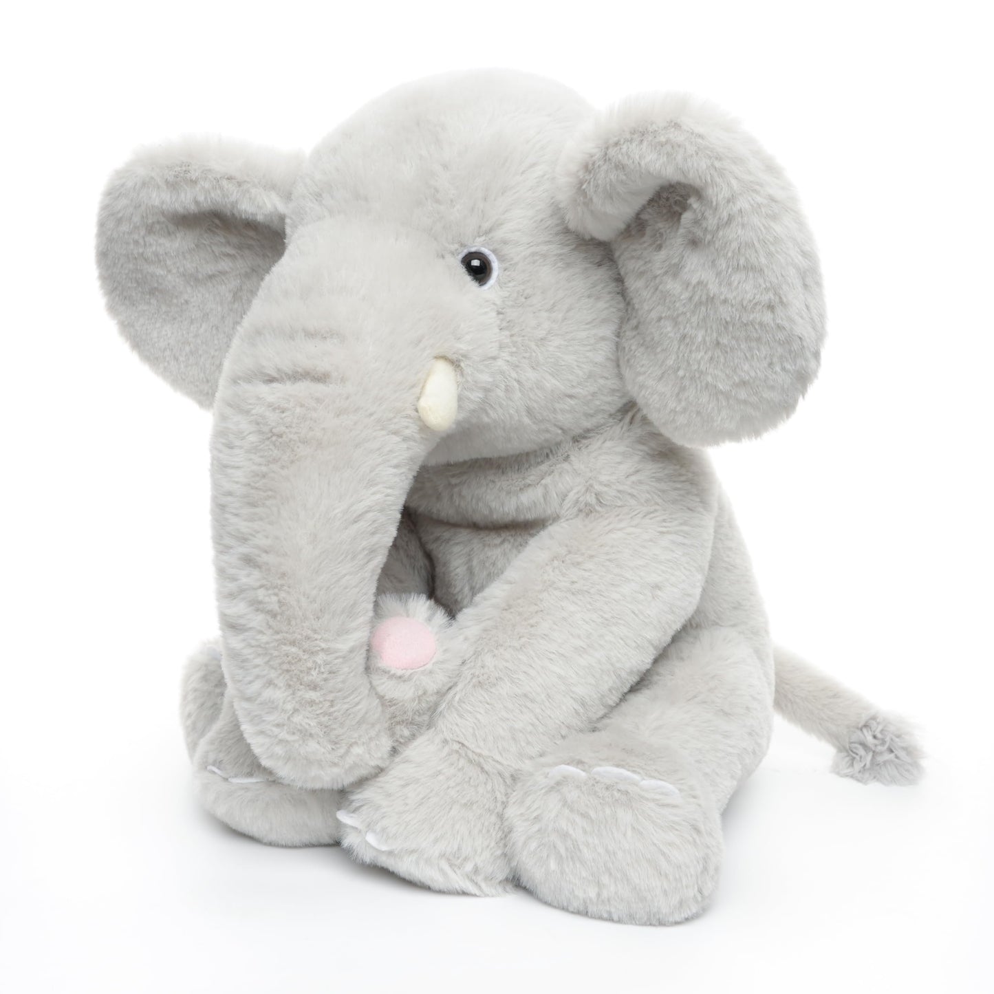WEIGEDU Huggable Elephant Plush Toy Stuffed Animal, Gray, 13 inch