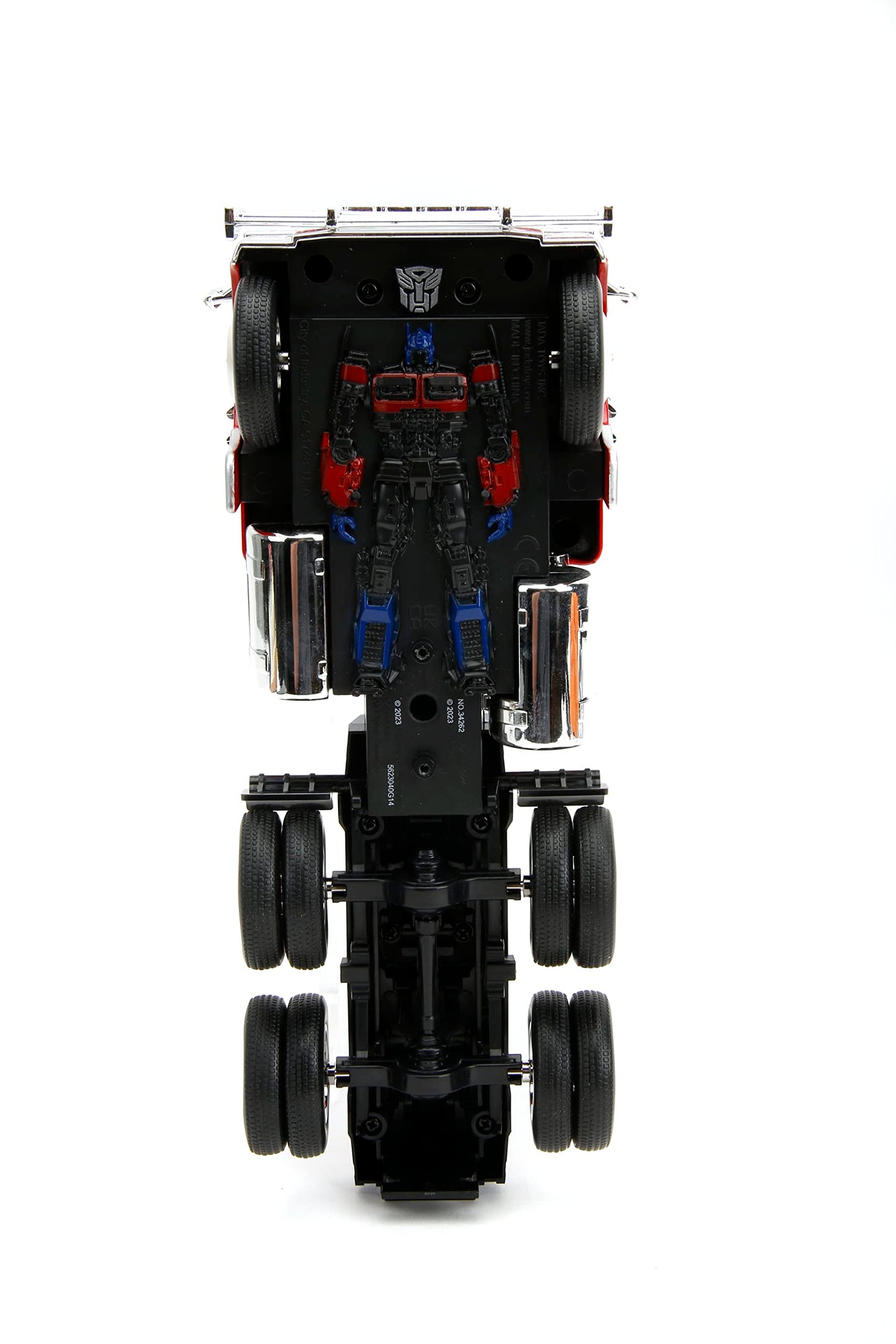 Jada Transformers Rise of The Beast 1:24 Optimus Prime w/Robot On Chassis Die-Cast Car, Toys for Kids and Adults
