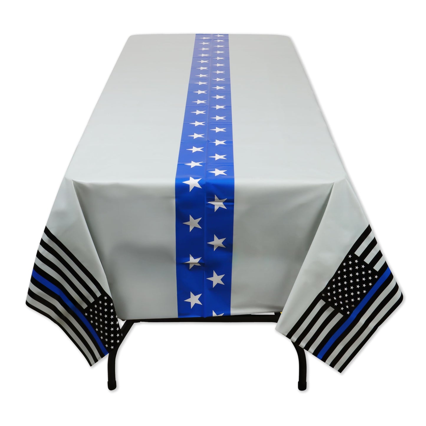 Havercamp Police Tablecloth-108x54 Inch-Thin Blue Line-Party Cover