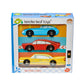 Tender Leaf Toys - Retro Cars - Three Vintage Solid Wood Super Car Set Made with Premium Quality Materials - Encourages Imaginative Roleplay
